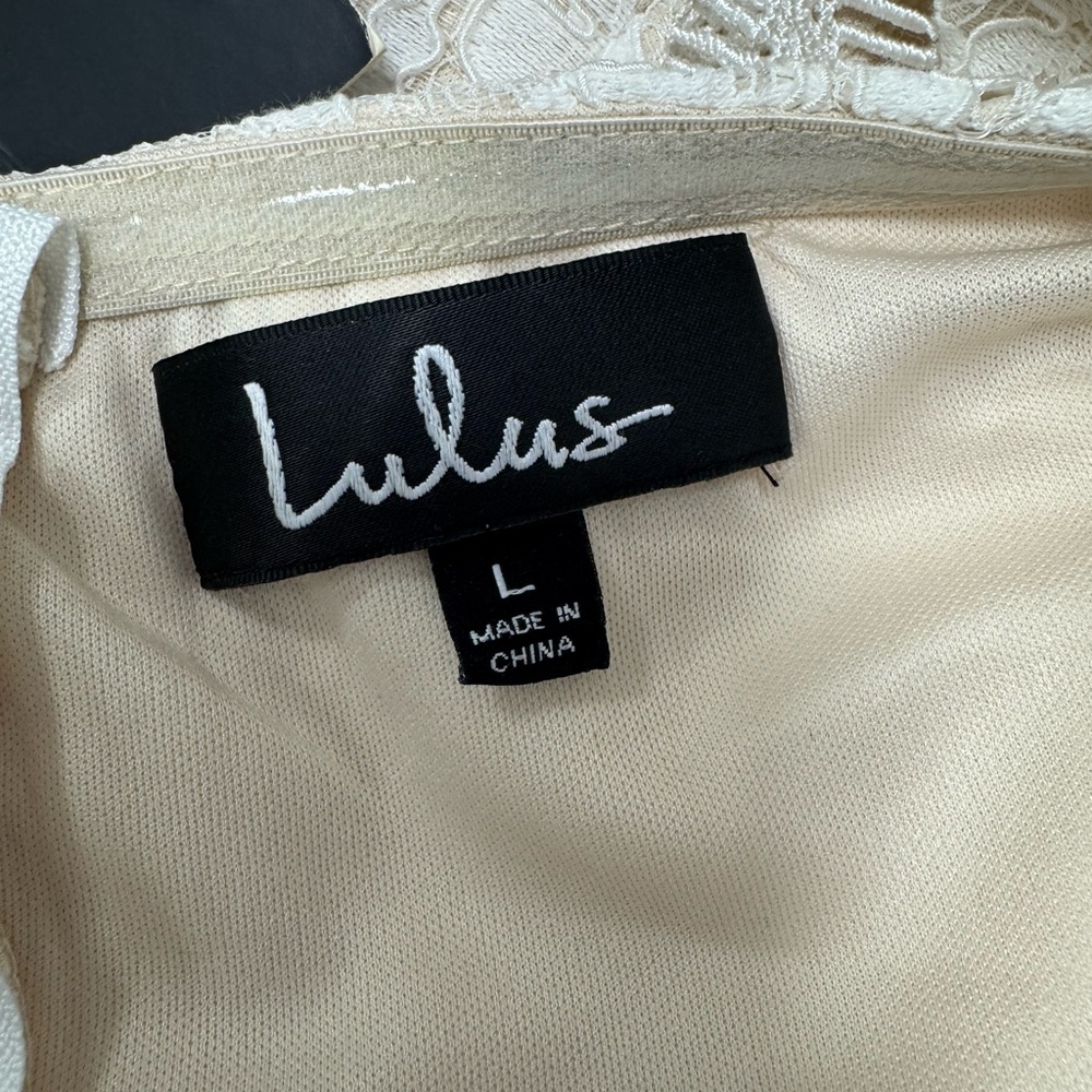 Lulu's Promise My Heart‎ Strapless Lace Dress in Cream Wedding Formal size L NWT - Picture 13 of 16